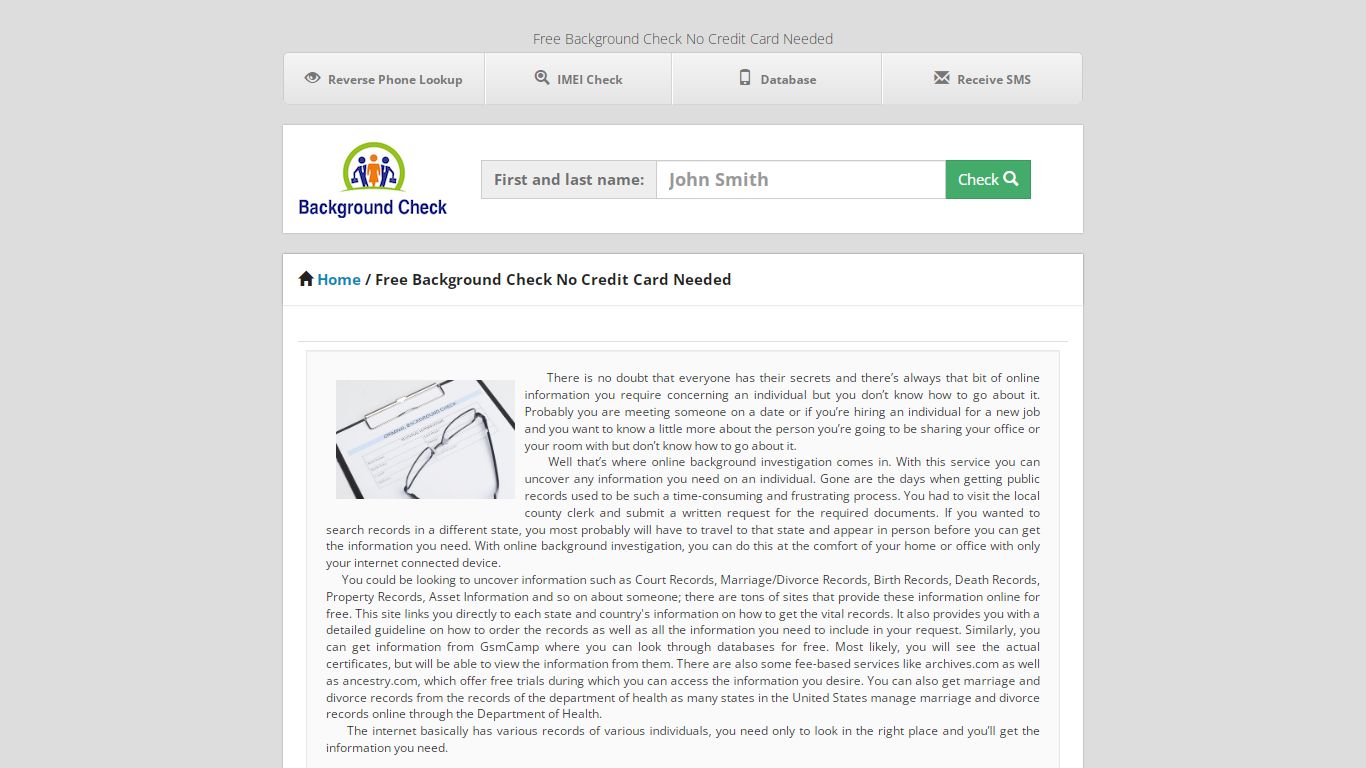 Free Background Check No Credit Card Needed - gsmchecker.com